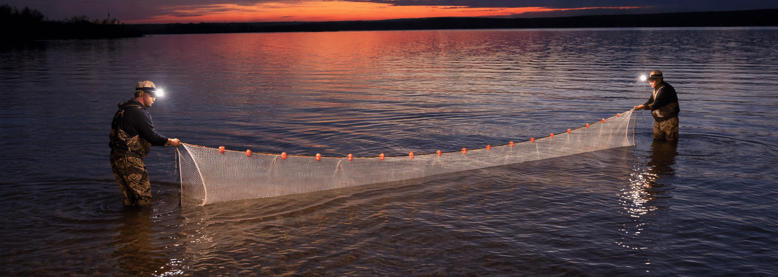 Duluth Nets offers a wide selection of hand-crafted fishing nets, including gill nets, trap nets, and seines. We can create custom netting for all your bait and fishing needs!