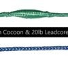 Green cocoon and 20lb leadcore rope