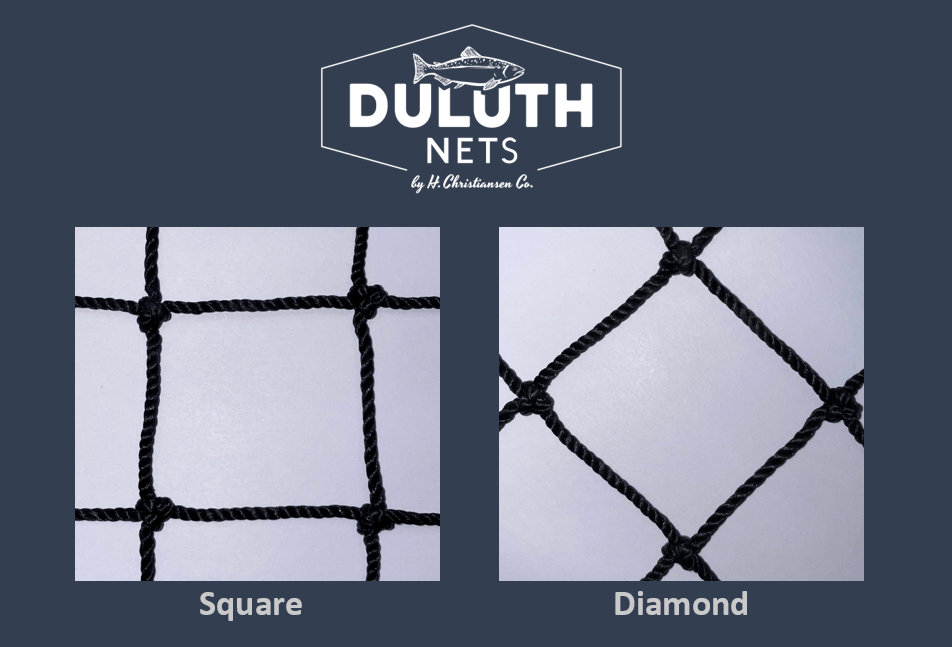 examples of square netting and diamond netting 